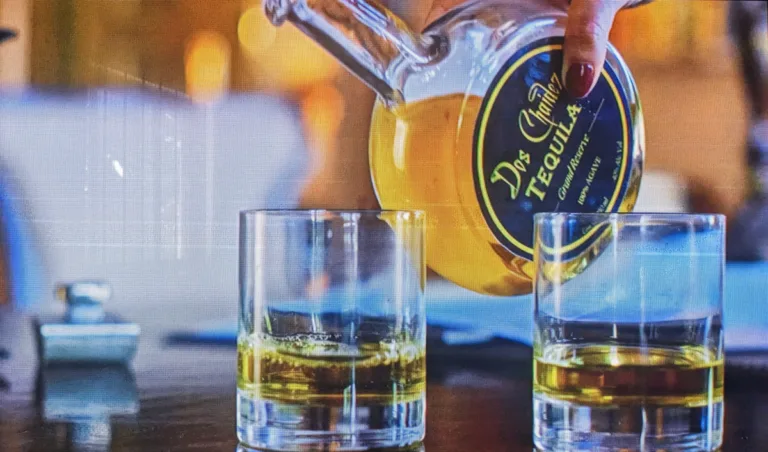Dos Chaidez Tequila and two glasses from Queen of the South