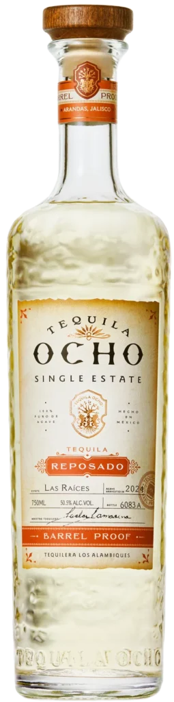 Tequila Ocho Barrel Proof Reposado · Las Raíces 2024 bottle