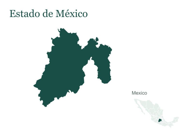Estado de México outline and location within Mexico