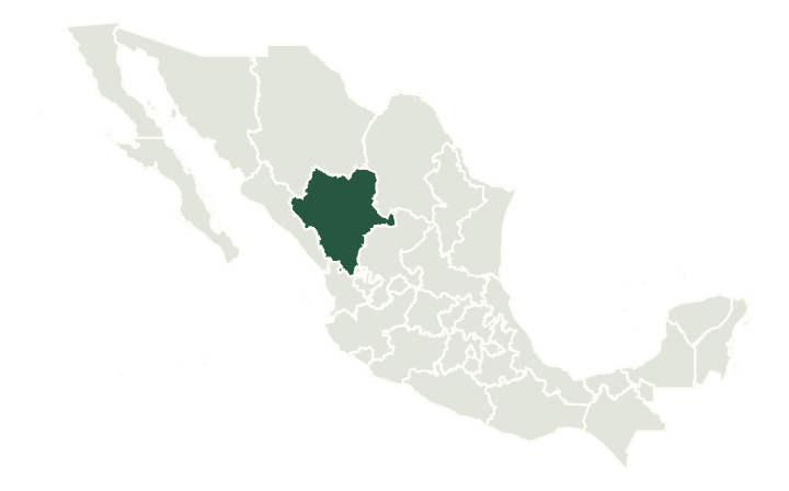 Durango highlighted within Mexico