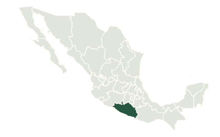 Guerrero highlighted within Mexico