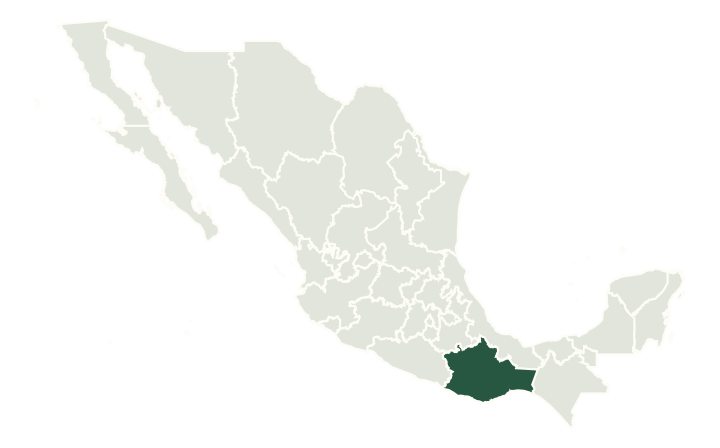 Oaxaca highlighted within Mexico