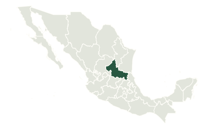 San Luis Potosí highlighted within Mexico